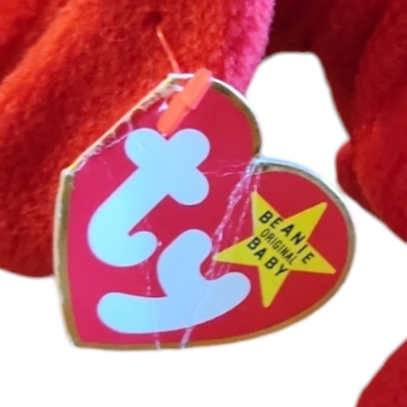 Vtg 96 Ty Beanie Baby Rover Red Dog RARE COLLECTABLE P.V.C. Pellets - Picture 10 of 10